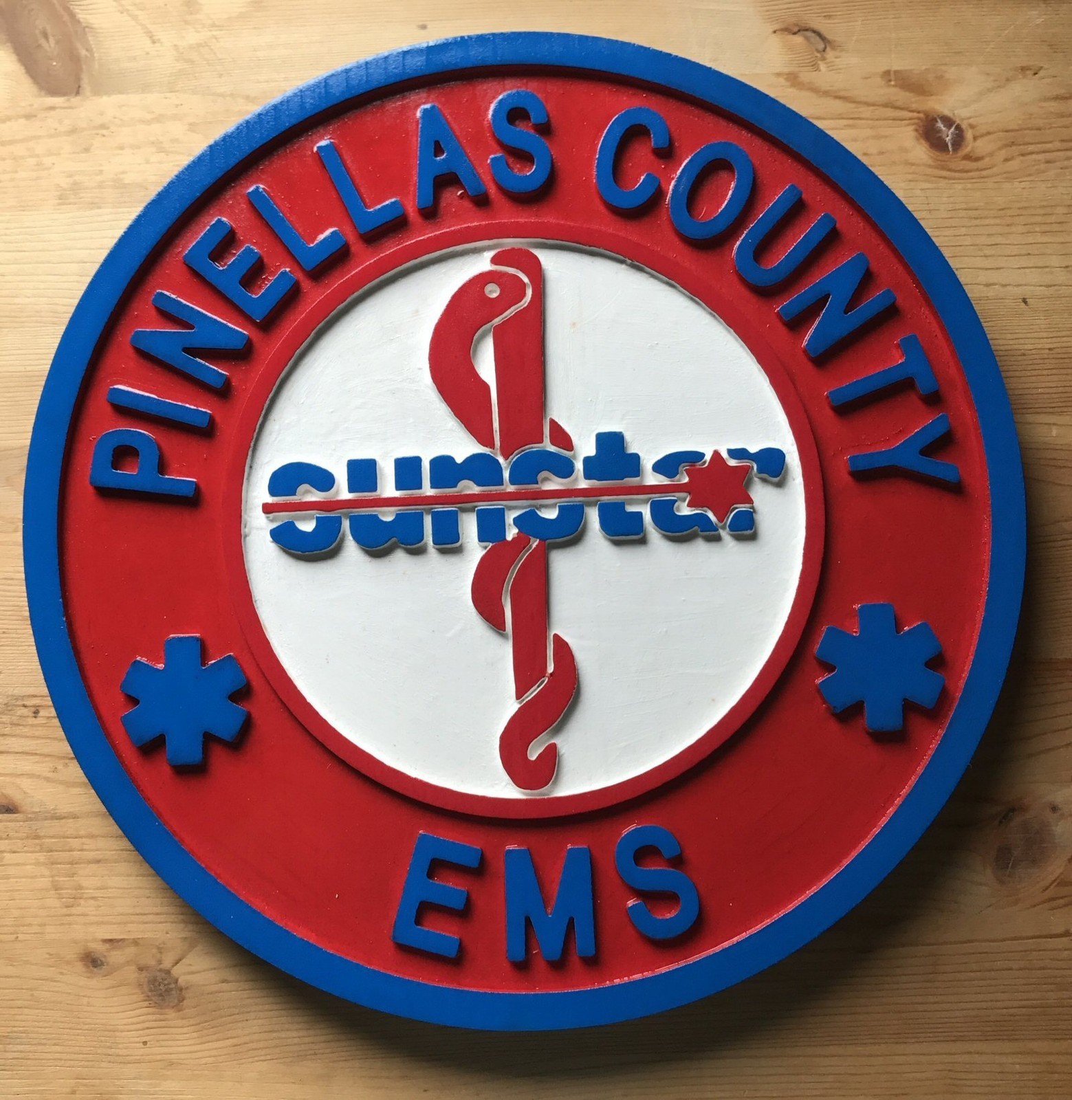 Fire Department Pinellas County EMS 3D routed patch  Sign Custom Carved