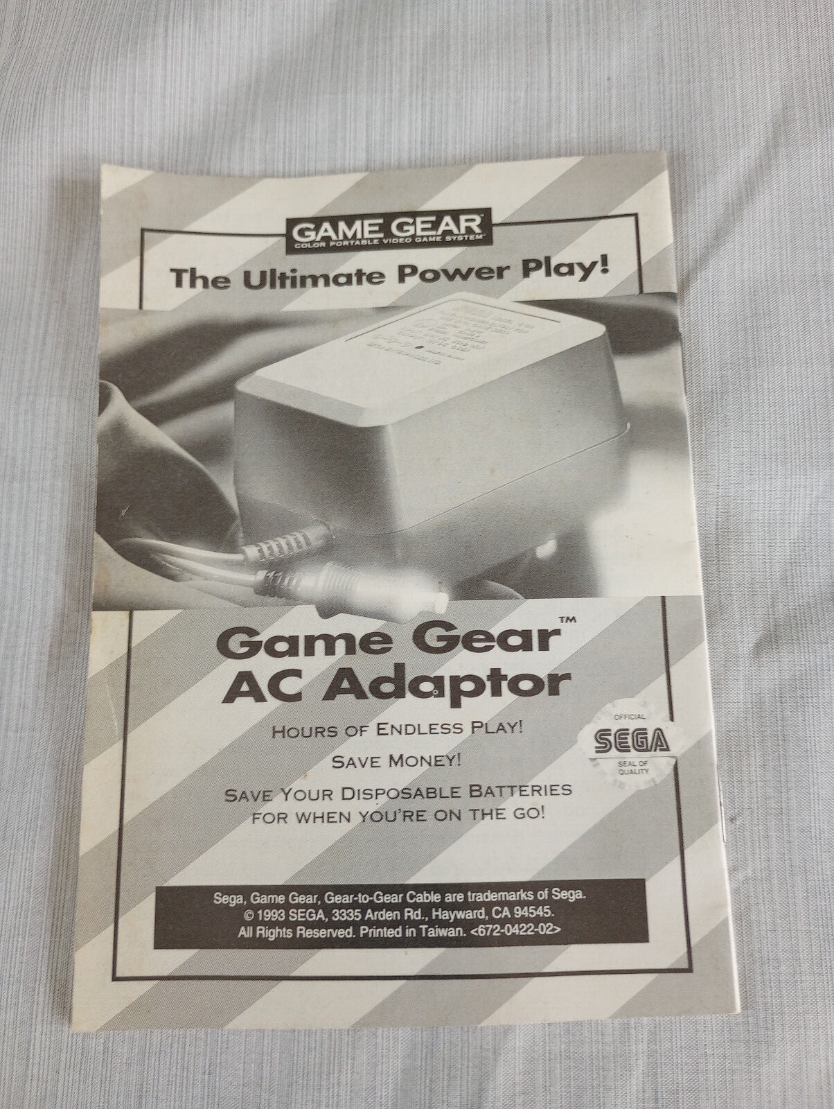 Sega Game Gear OEM Manual