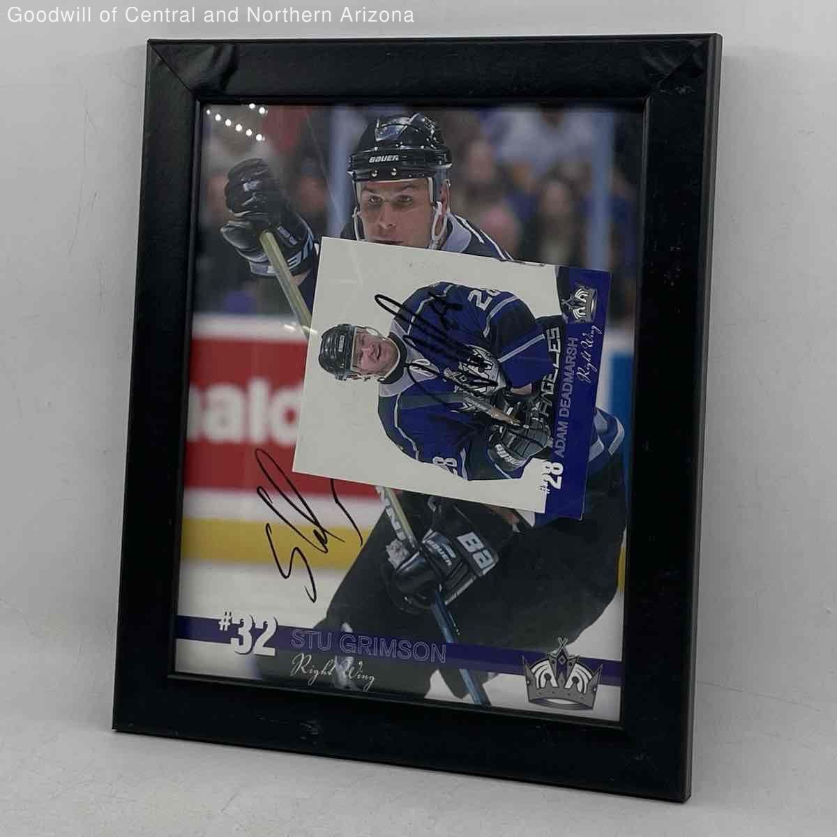 Framed Autograph Photo NHL # 32 Stu Grimson Los Angeles Kings 10 X 12