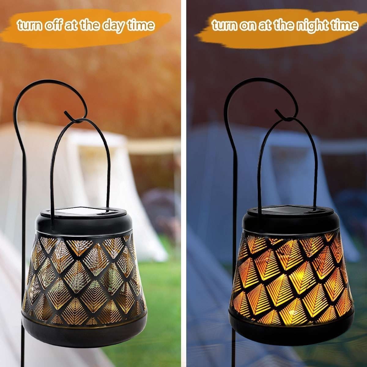 Solar Lantern Hanging Light Garden Outdoor Waterproof Kettle Yard Art Lamp Decor