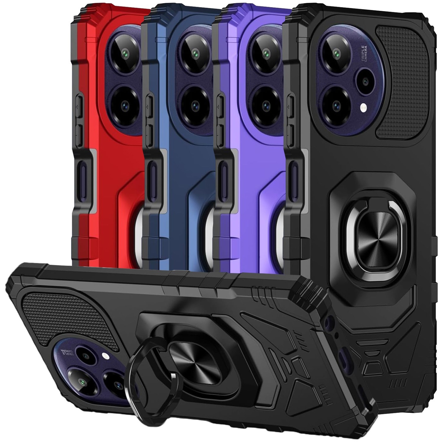 For AT&T Motivate Pro 2 5G 2026 Case Metal Ring Magnetic Support Kickstand Cover