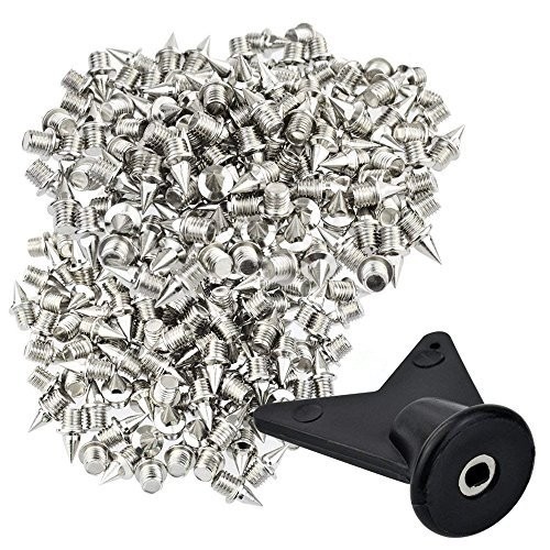 200 Pcs 1/4 Inch Stainless Steel Spikes with 1 Pcs Spike Wrench, 0.25" Length...