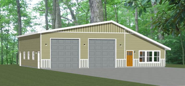 56x48 2 RV Garage - 2 Bedr 1 Bath - 2,649 sq ft - PDF Floor Plan - Model 2B