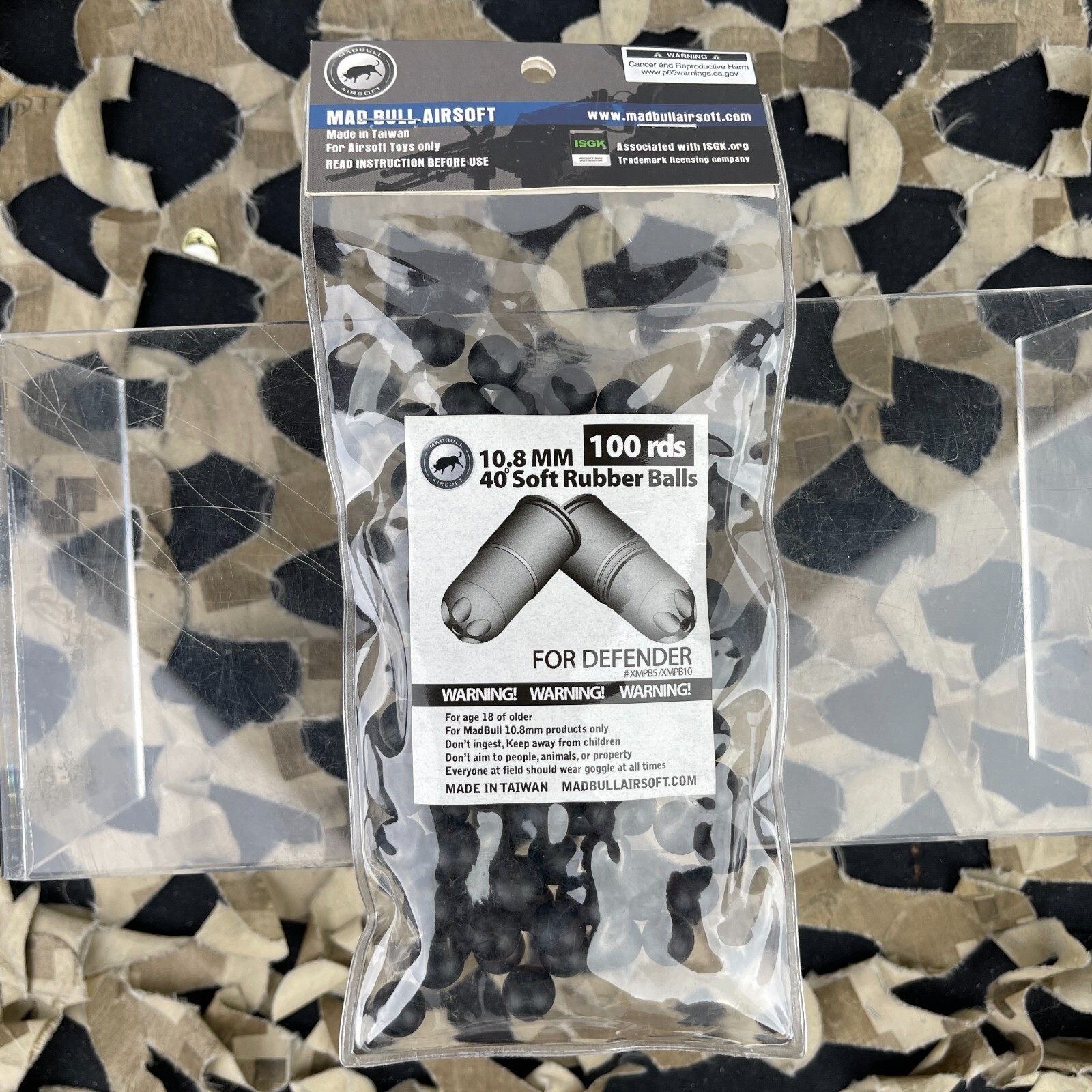 NEW Madbull Airsoft 10.8mm Rubber Balls - 100 Pack