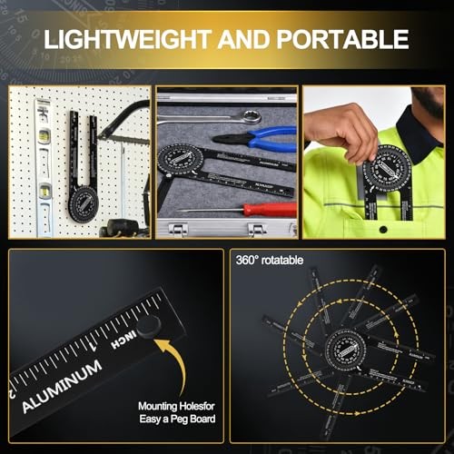 7.3-Inch Aluminum Miter Saw Protractor, Precision Angle Finder for Inside &