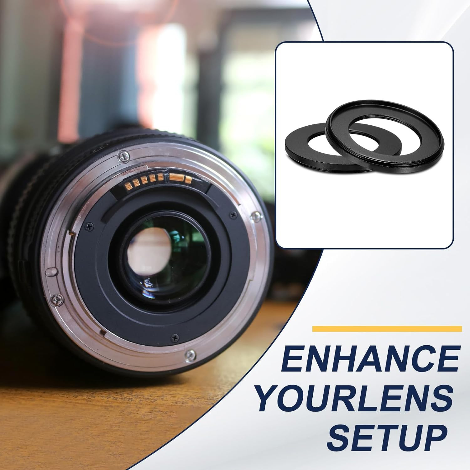 Step down Ring Adapter 58Mm to 49Mm, 2 Pcs Filter Step-Down Rings Camera Lens Fi