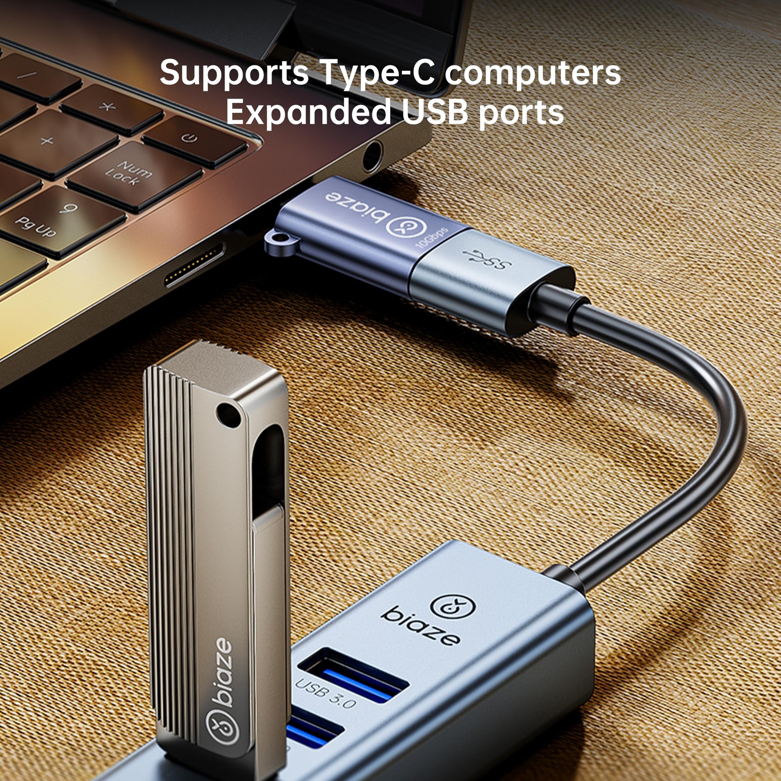 USB C to USB Adapter 2 Pack, USB-C OTG Connector 10Gbps, Type-C Male to USB 3...
