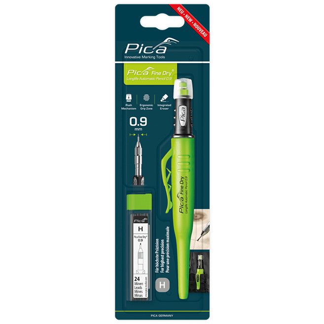 Pica 70703 Fine-Dry Pencil with 24 HB Refill Leads
