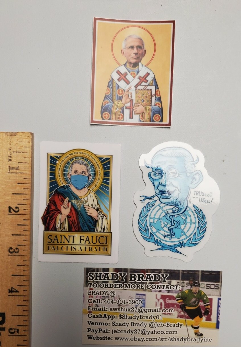 Vaccine Salesman 💉 ARREST FAUCI VARIETY PACK LOT OF 3 stickers