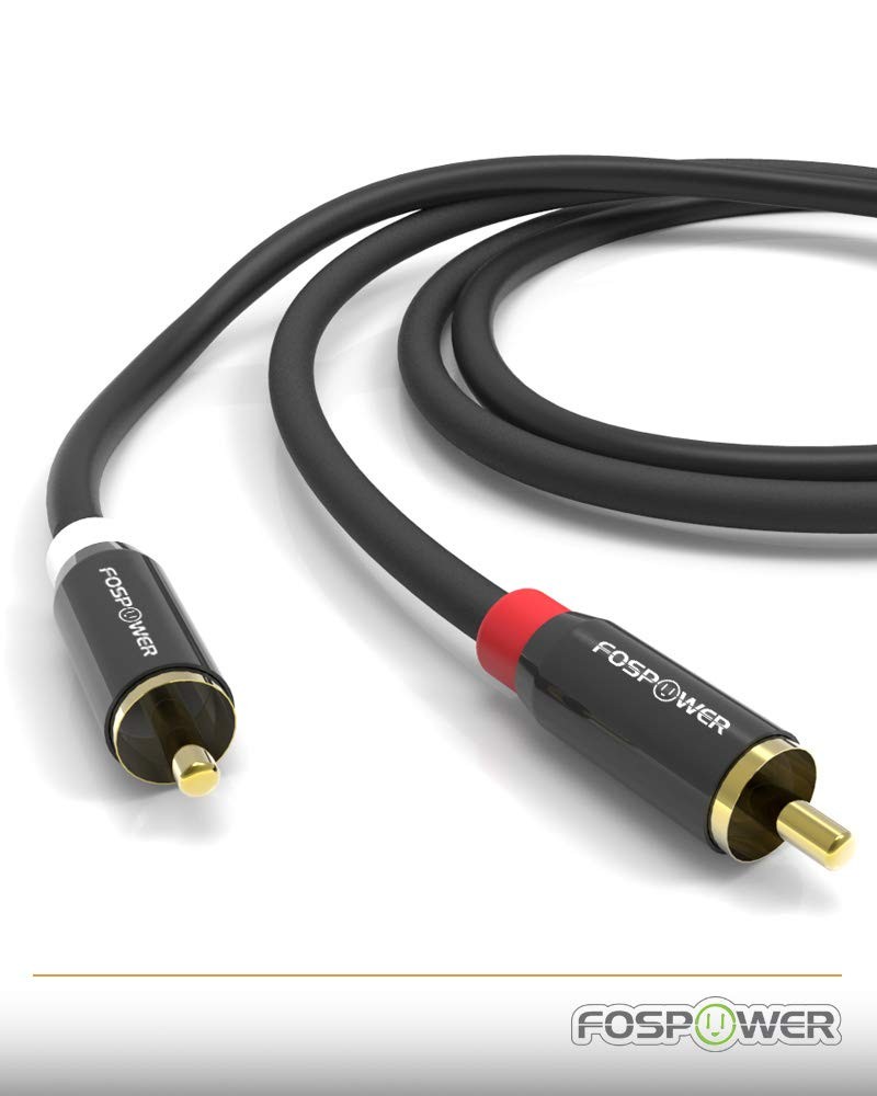 FosPower (2 Pack 2 RCA M/M Stereo Audio Cable 6 Feet 2 Pack, 2 - 6FT