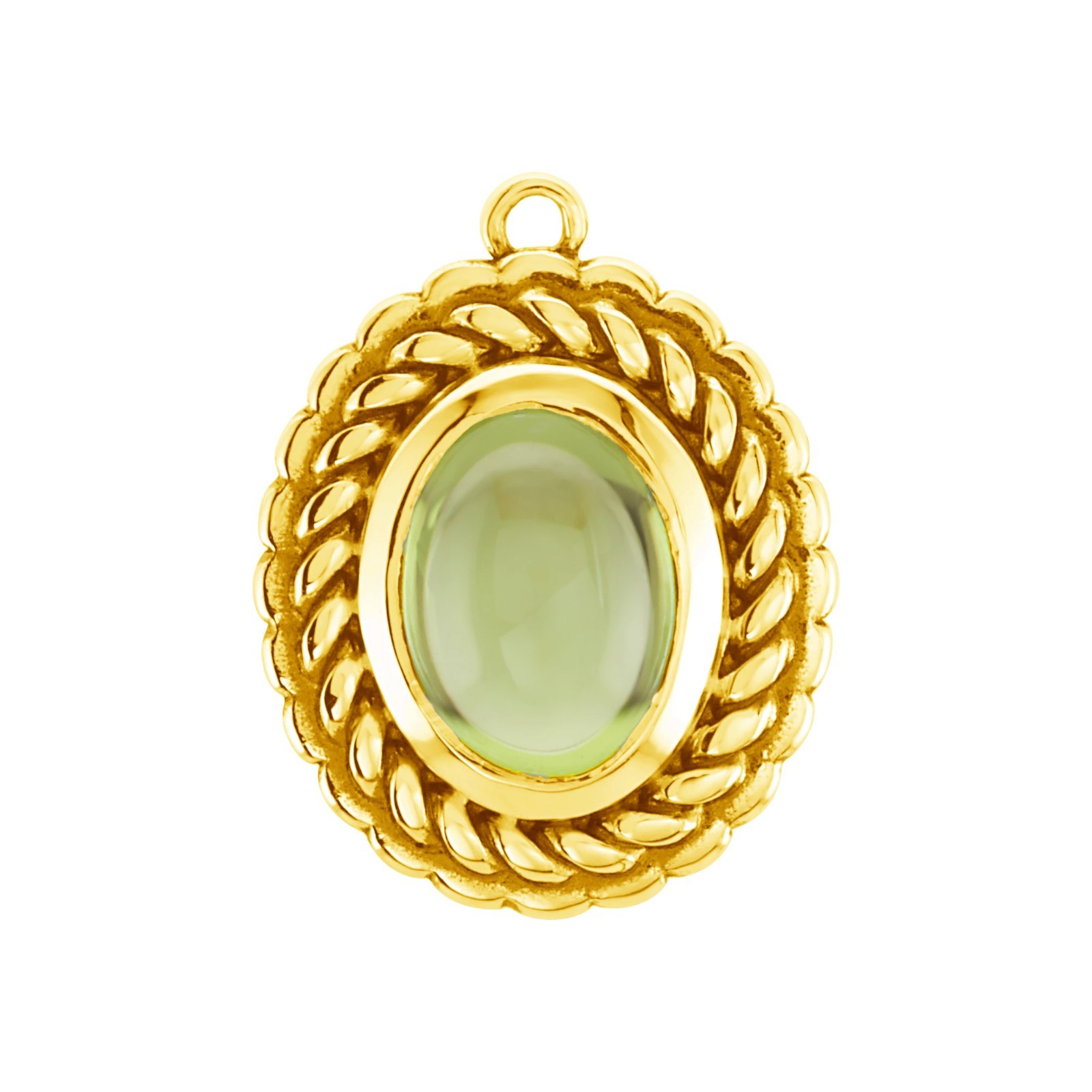 14K Solid Gold & Sterling Silver 8x6 mm Oval Bezel-Set Dangle