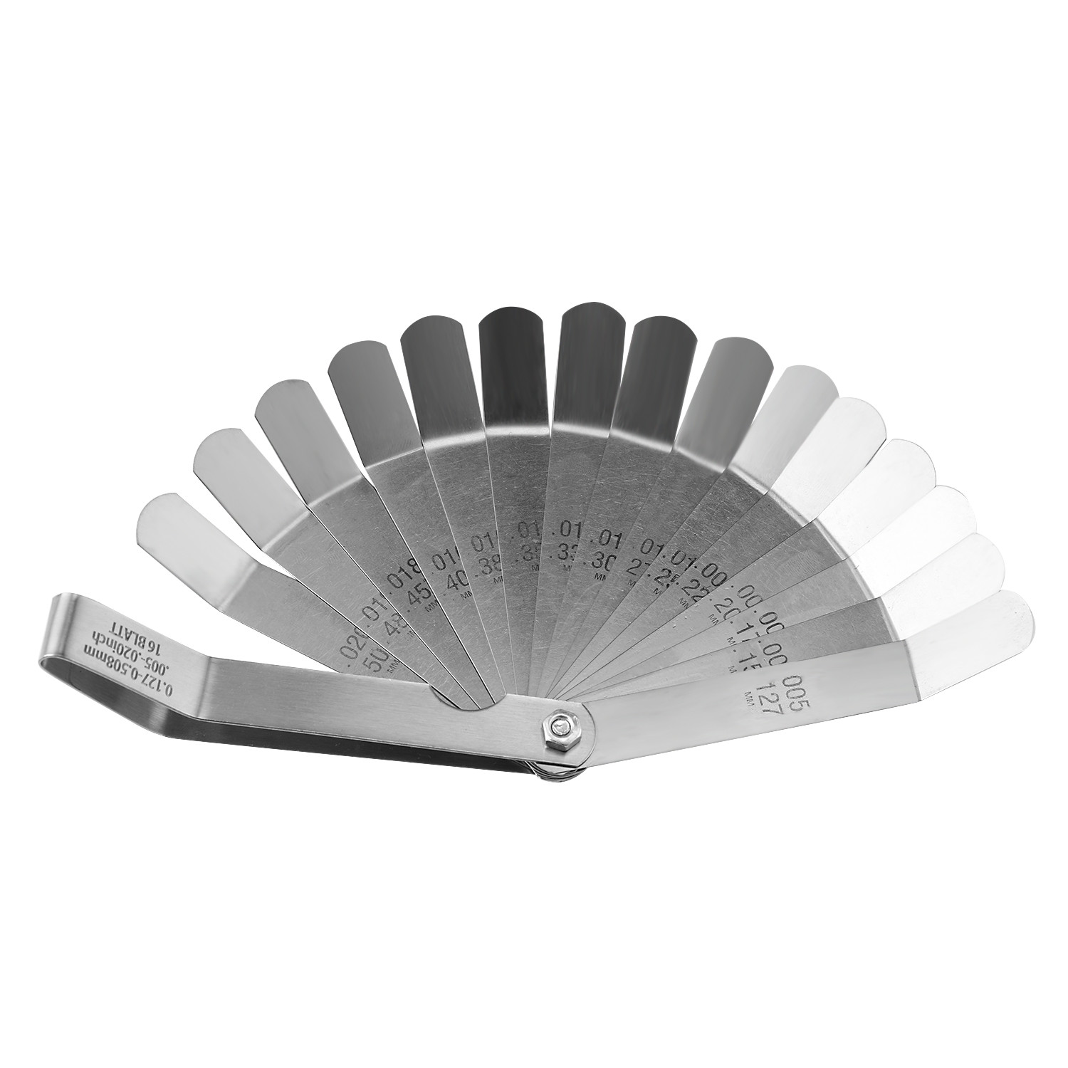 Stainless Steel 16x Blade Feeler Gauge Valve Offset Feeler Gauge Measuring Tool