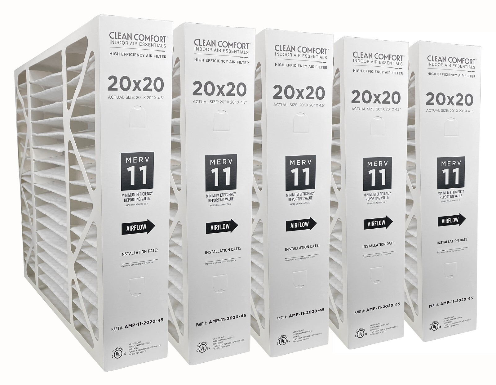 Goodman AMP-11-2020-45 (5-Pack) - 20" x 20" x 4.5" Clean Comfort Air Filter M11