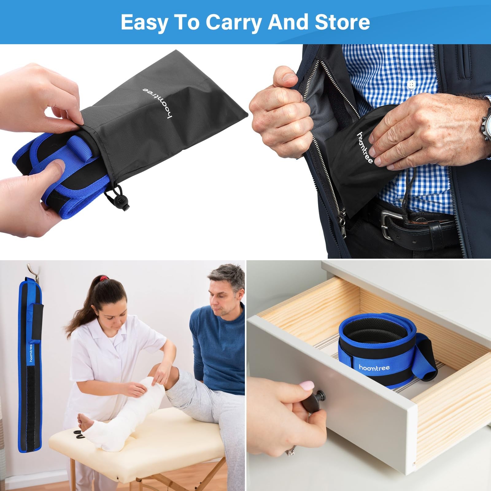 Hoomtree Leg Lifter Strap for Limited Mobility,Thigh 1 pc, Blue