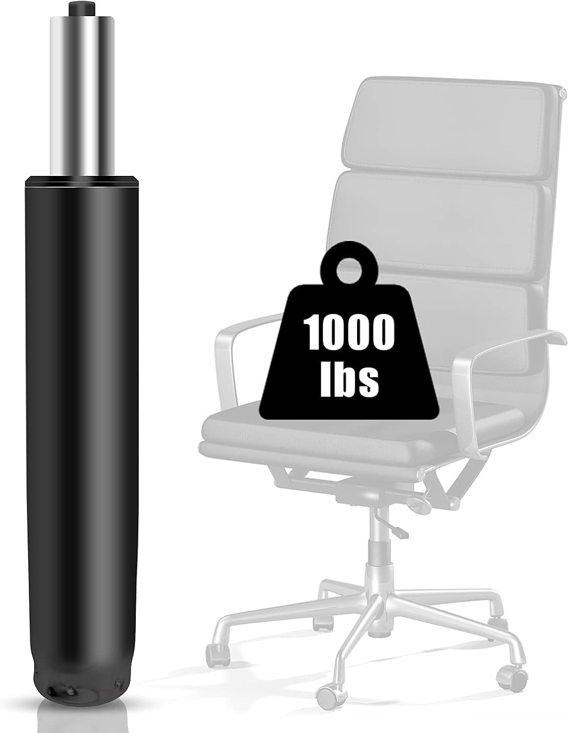 Cilindro De Gas Para Silla De Oficina Compatible Con La Mayoria (Negro, 1000LBS)