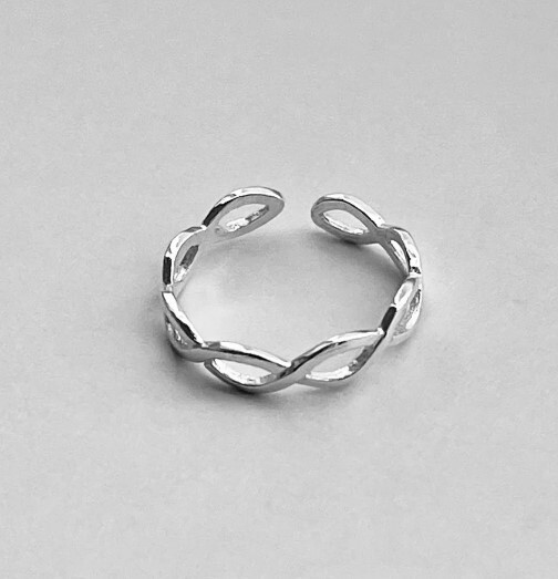 Adjustable Women's Solid Metal Silver Charm Foot Toe Ring Real 925 Silver