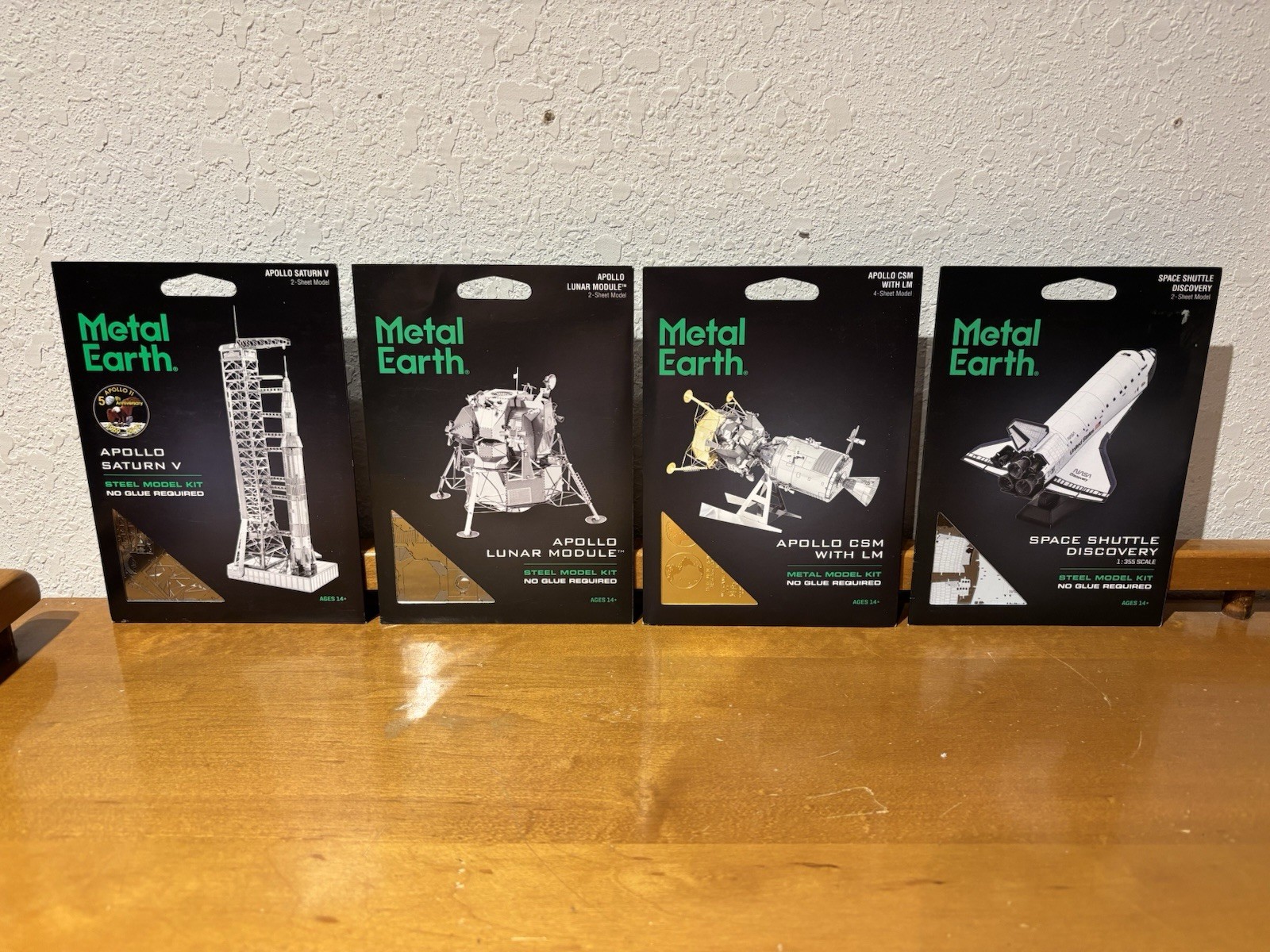 Lot of 4: Metal Earth Apollo CSM w/ LM, Apollo Lunar Module Etc Steel Model Kits