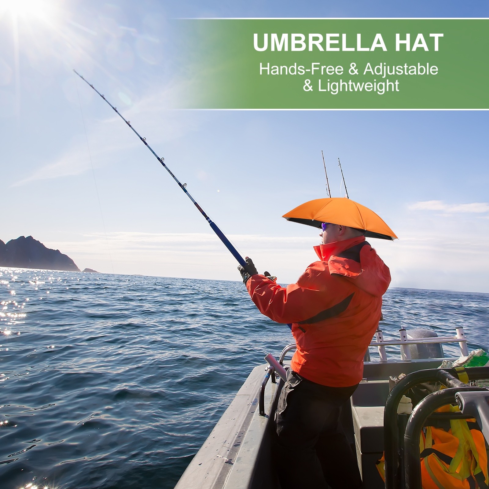 Umbrella Hat Fishing Hat with Elastic Band for Fishing (Sapphire Blue)