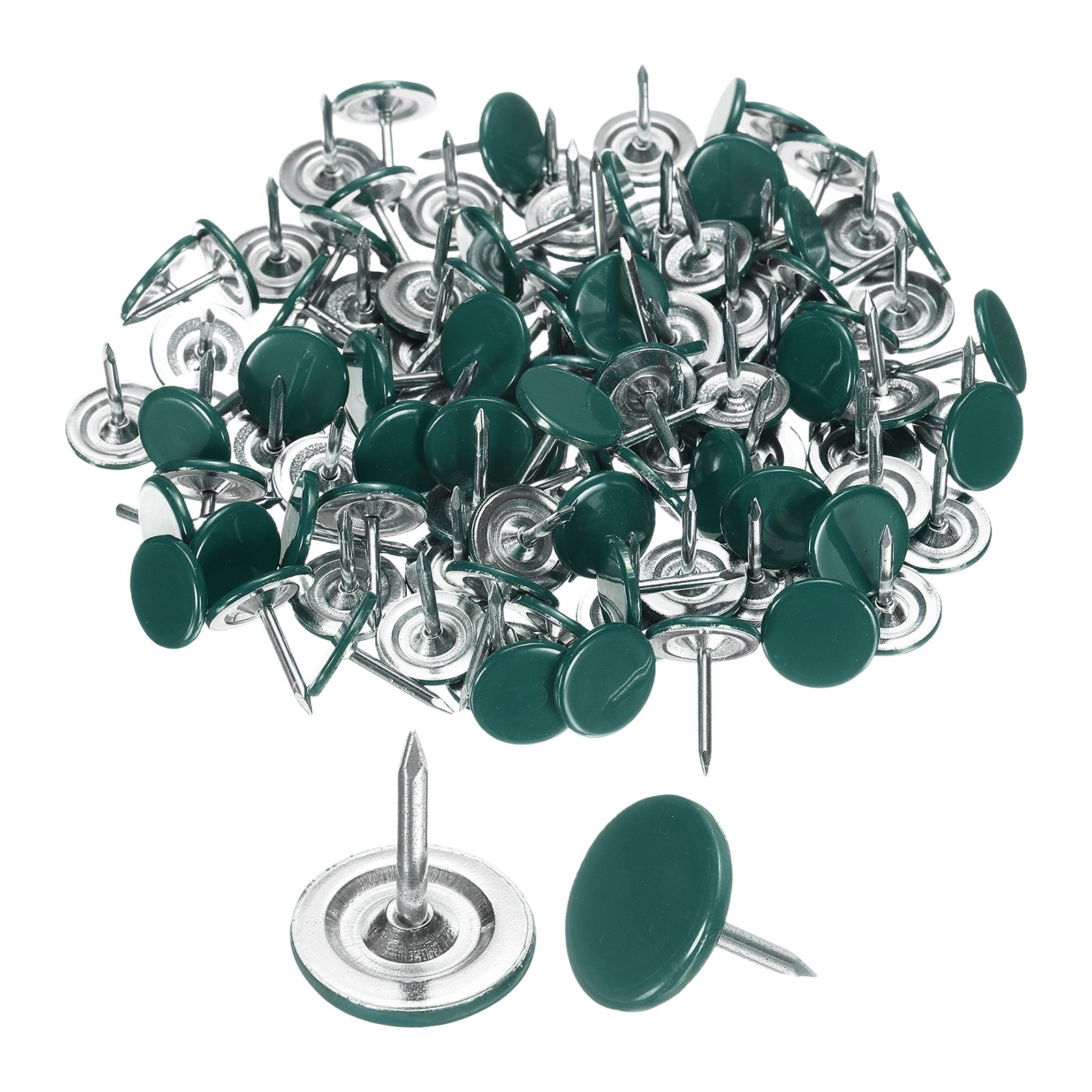 150Pcs Upholstery Tacks, 11mmx13mm Flat Head Thumb Tack, Green