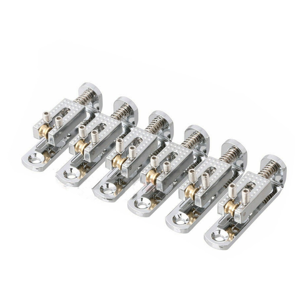 6*Single Roller Bridge+1*Wrench+12*Screws For 3-8 String Guitar Cigar Box Banjo