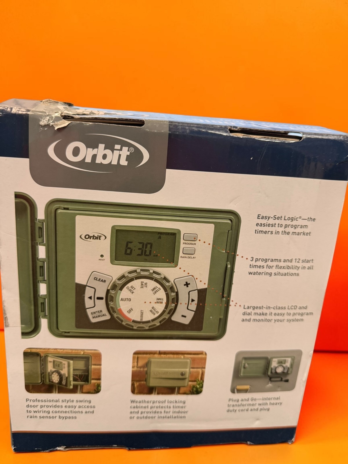 Orbit 57896 6 Station Easy-Set Logic Sprinkler Controller Timer OPEN BOX NEW