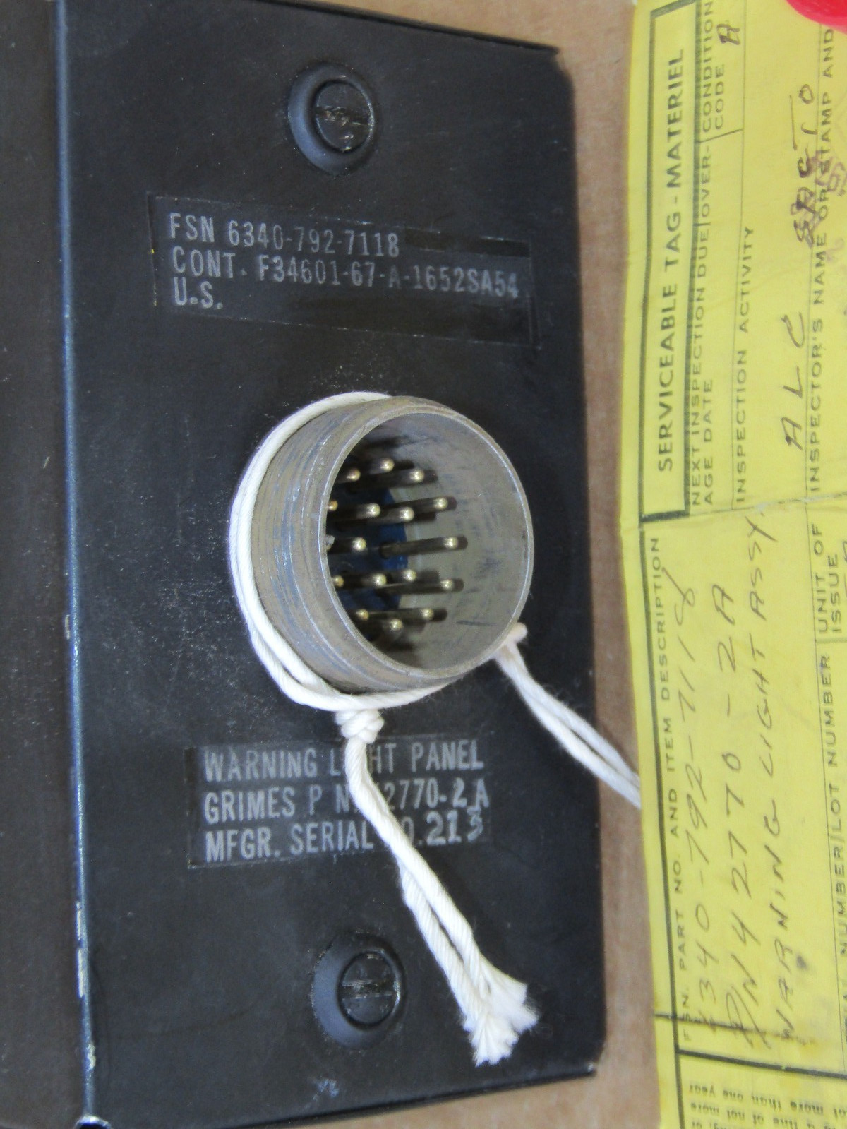 Grimes Warning Light Panel Assembly 6340 792 7118 w/ serviceable tag
