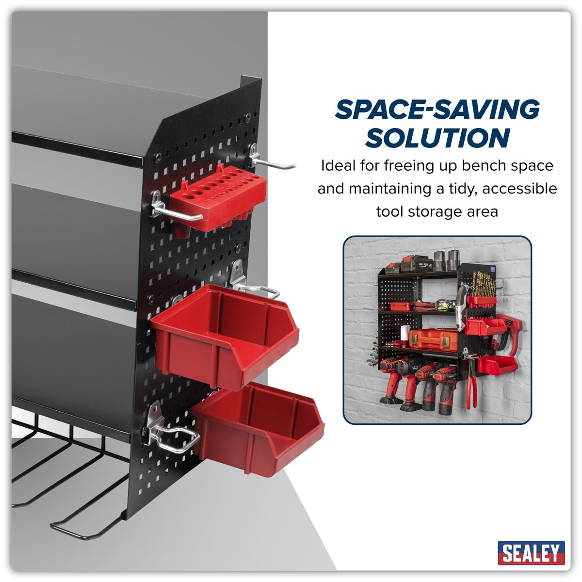Sealey Power Tool Storage Rack with Shelves PTSR4 Garage Workshop