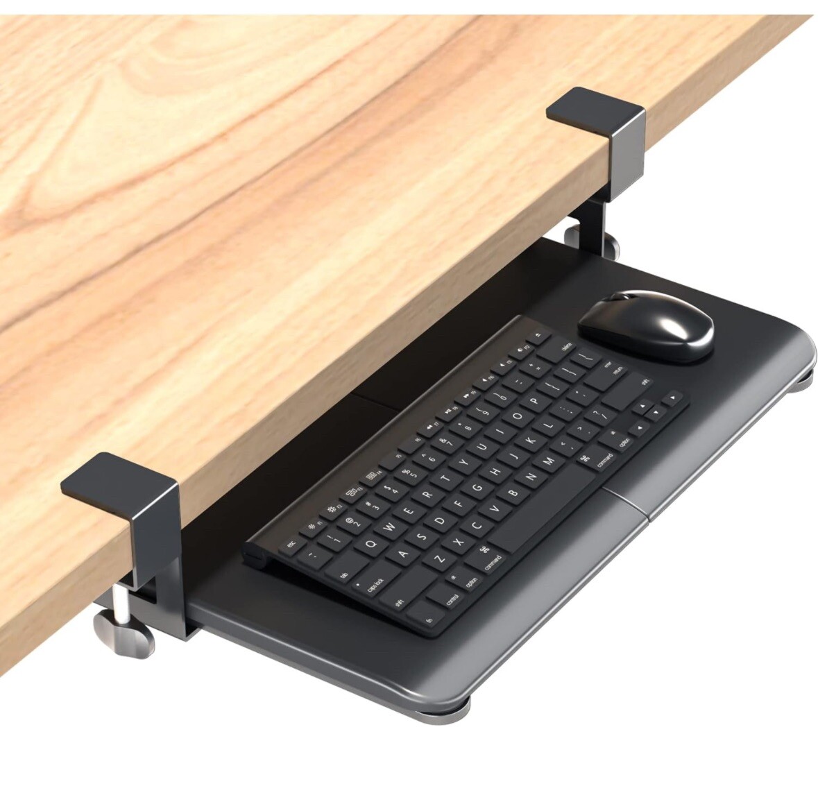 BONTEC Keyboard Tray Under Desk, Pull Out Keyboard & Mouse Tray with C Clamp, x