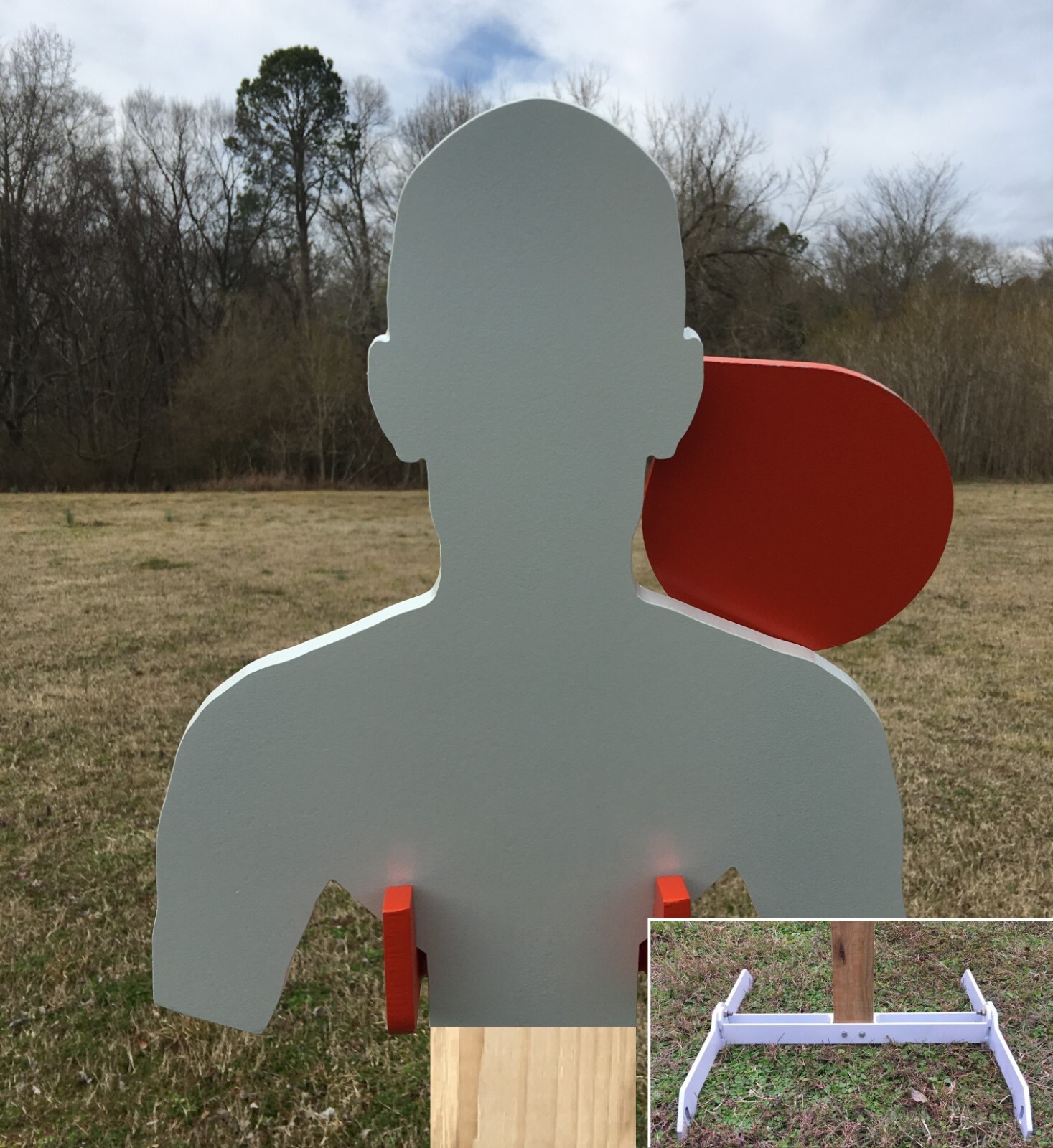 3/8 AR500 11"x13" Combatant Hostage Reactive Steel Shooting Target w/ 2x4 Stand