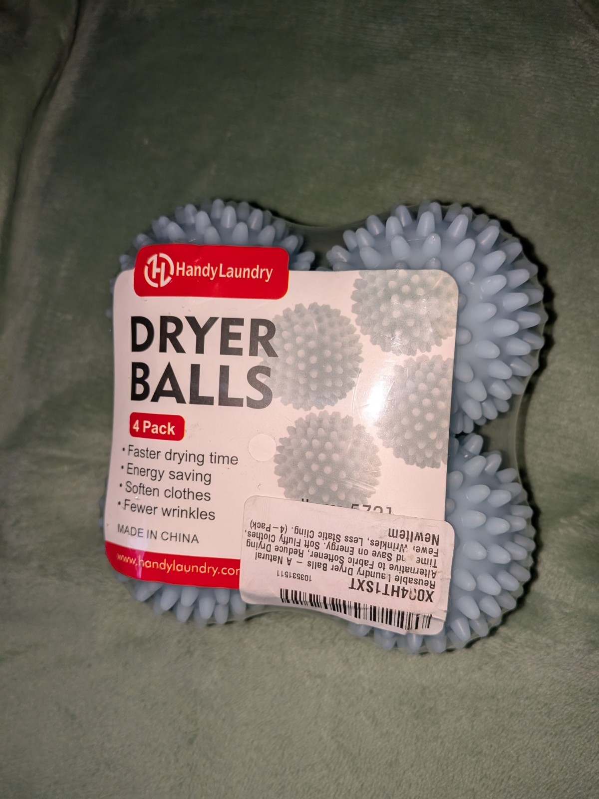 4  Pack Light Blue Handy Laundry Reusable Dryer Balls Laundry Wash New