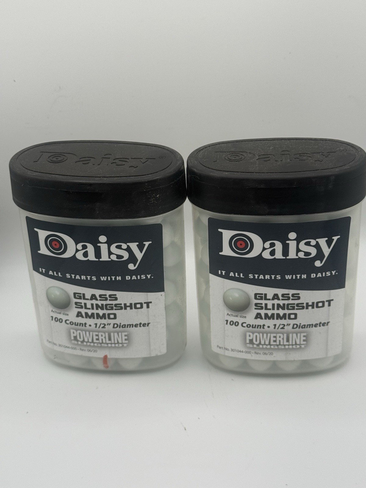 (2) Daisy White Glass Ball Slingshot Ammo 100 Count  1/2 Inch Target Practice