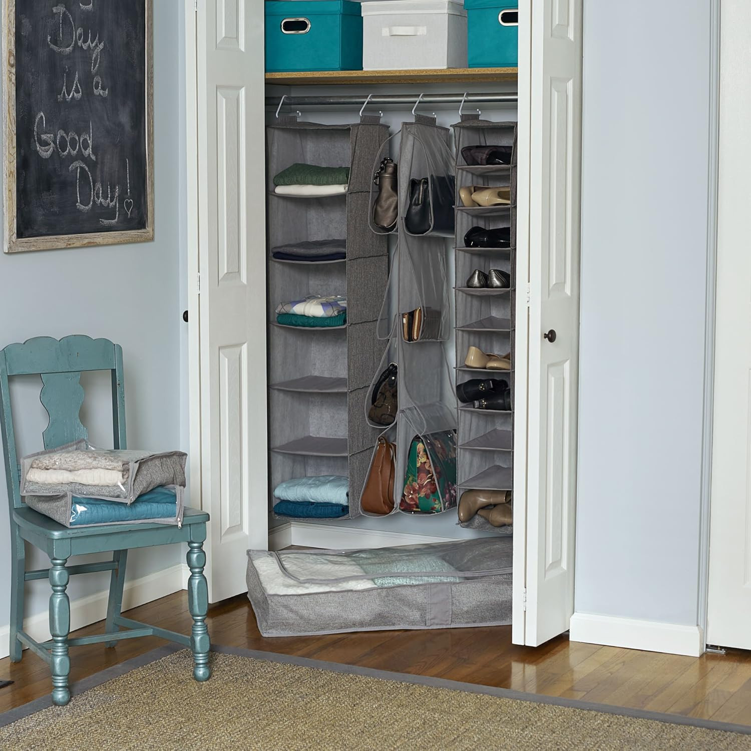 10-Shelf Wide Hanging Shoe Organizer, Soft and Durable Polyester, Versatile, Bre