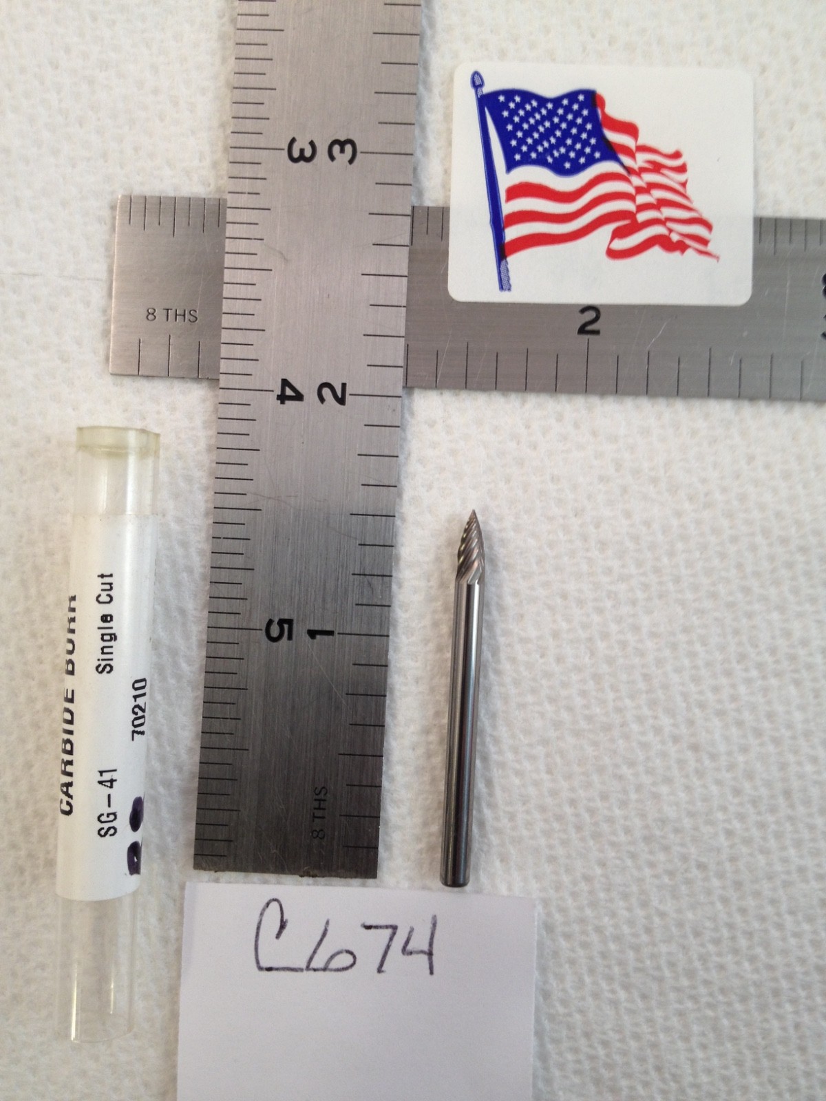 1 NEW HTC 1/8" SHANK CARBIDE BURR SG-41 SINGLE CUT. POINTED TREE. 70210 (C674)