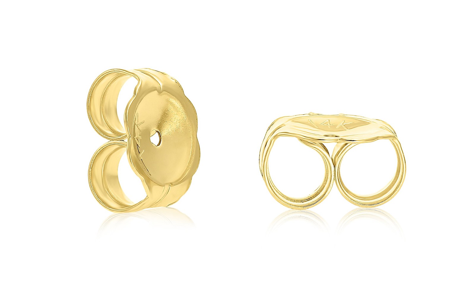 14k Yellow Gold Earring Back Replacement Nut Friction Push-back