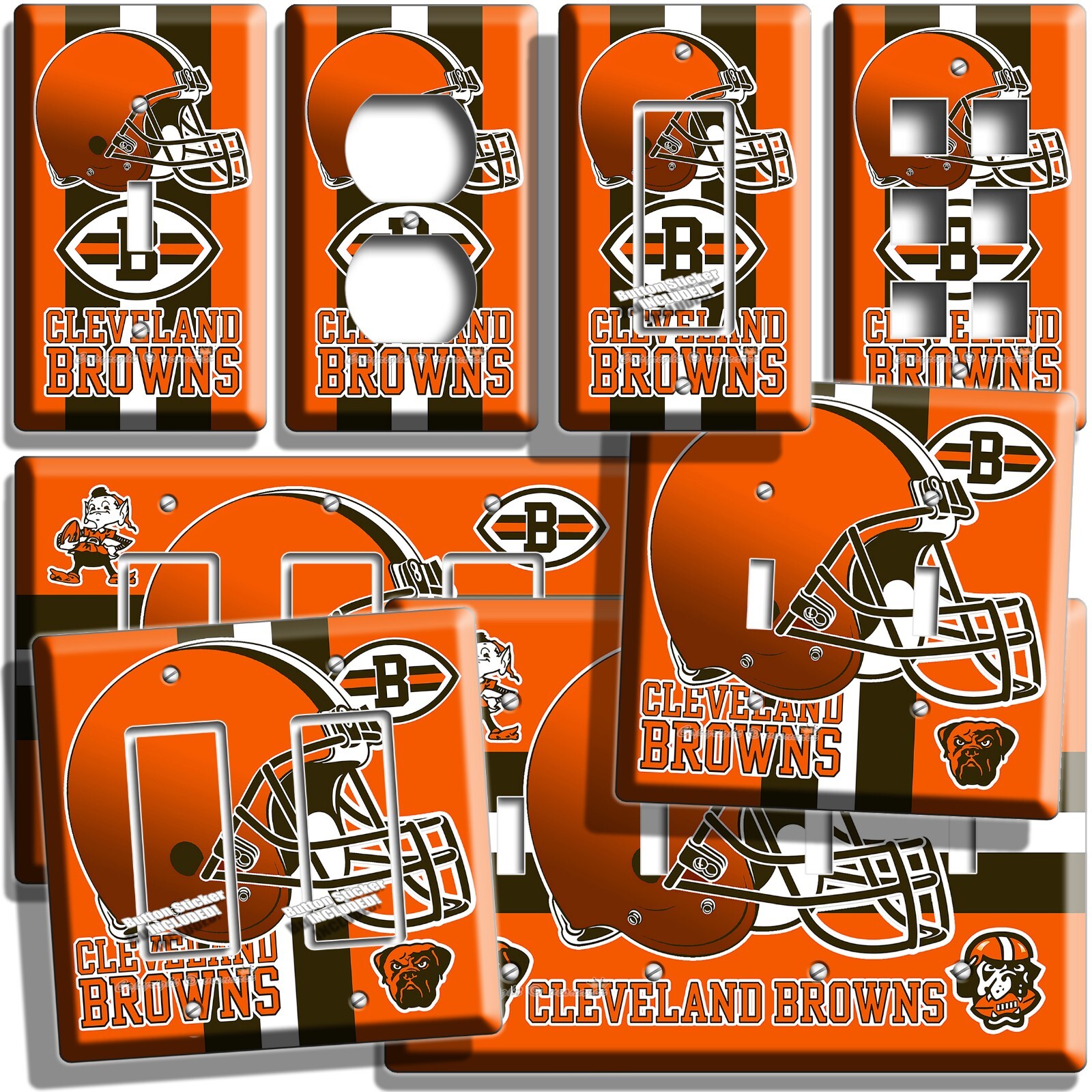 CLEVELAND BROWNS FOOTBALL TEAM LIGHT SWITCH OUTLET WALL PLATE COVER MAN CAVE ART