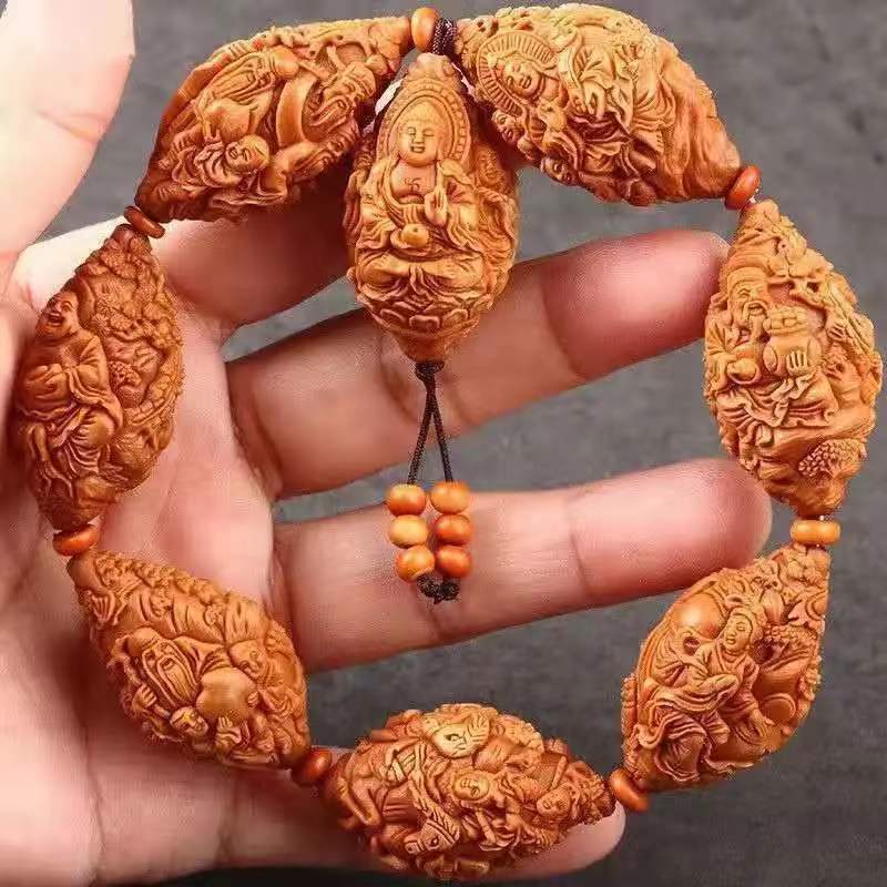 19MM Hand String Olive Core Carving 19 Nuts Pure Handmade Bracelet