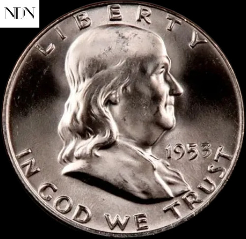 1953-S Franklin Half Dollar - Gem BU Full Bell Lines (FBL) - 90% Silver