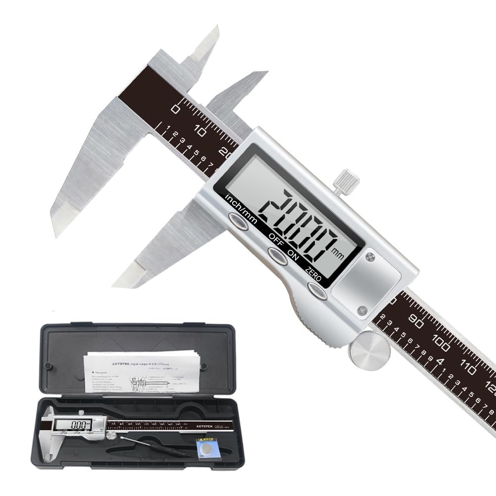 Calibrador Digital De Acero Inoxidable Con Pantalla Grande Y Milimetros