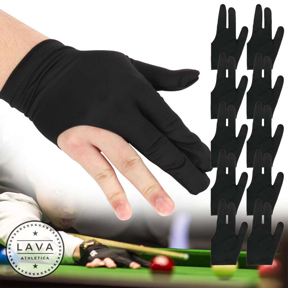 10pcs Men Women 3 Fingers Billiard Cue Pool Gloves Snooker Nylon Left Right Hand