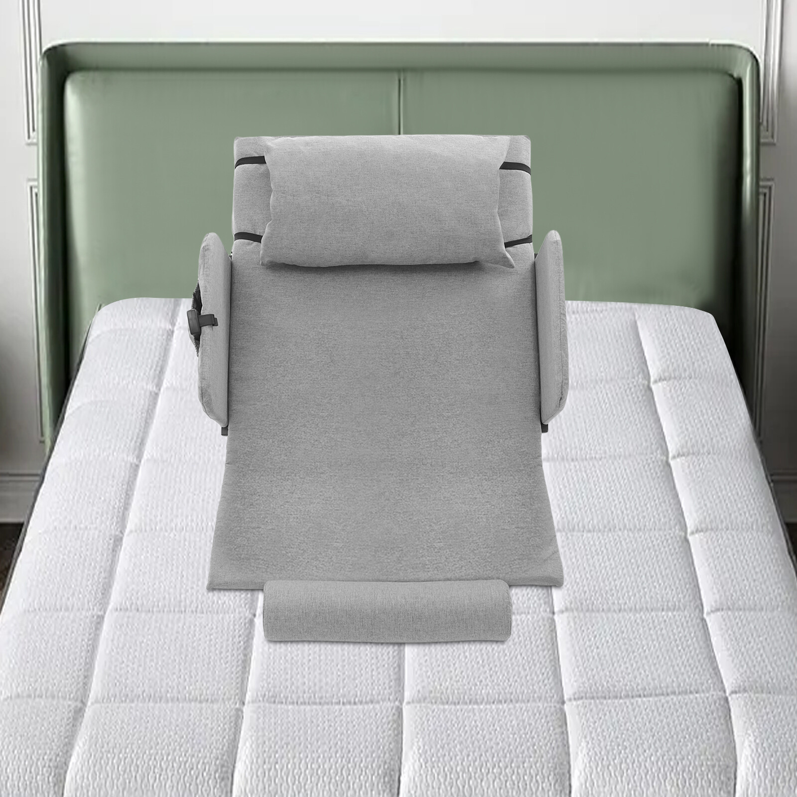 Grey Electric Lifting Adjustable Bed Back Rest Electric Lift Backrest Bed GIFT