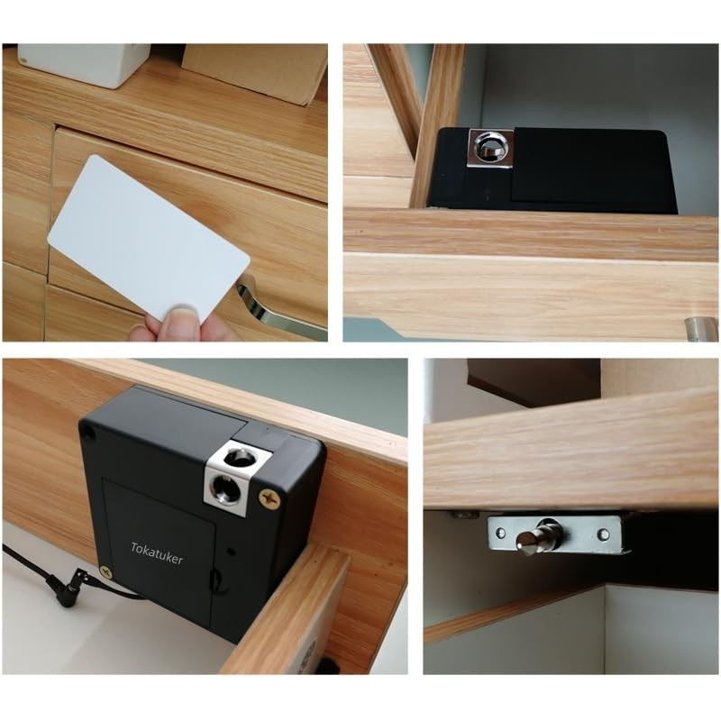 Tokatuker Invisible Cabinet Lock, Hidden Nfc Lock Diy Rfid Latch With