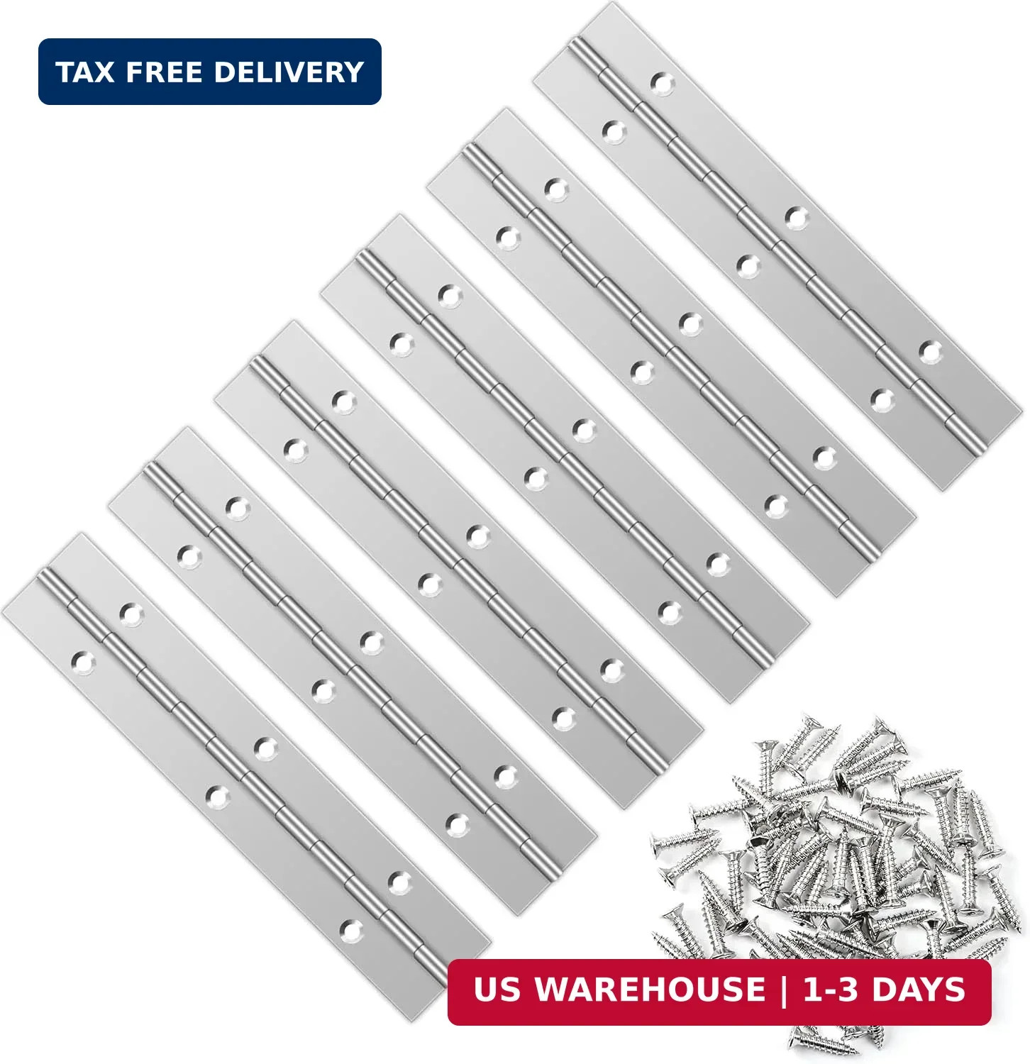 6PCS 6Inch Stainless Steel Piano Hinge Heavy Duty with 36 Pcs Screws | Heavy Dut