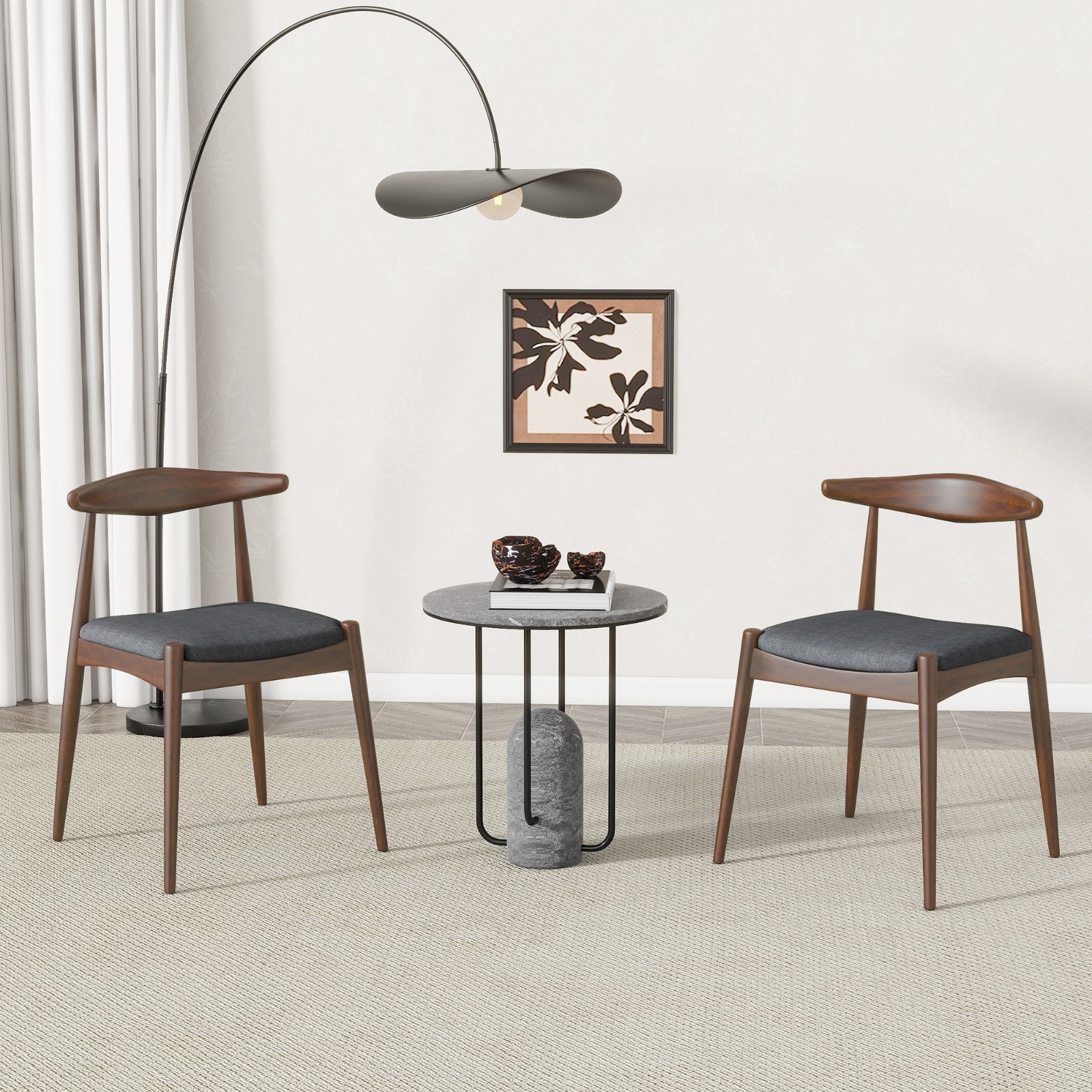 Sandra Mid Century Modern Dining Chairs (Set of 2)