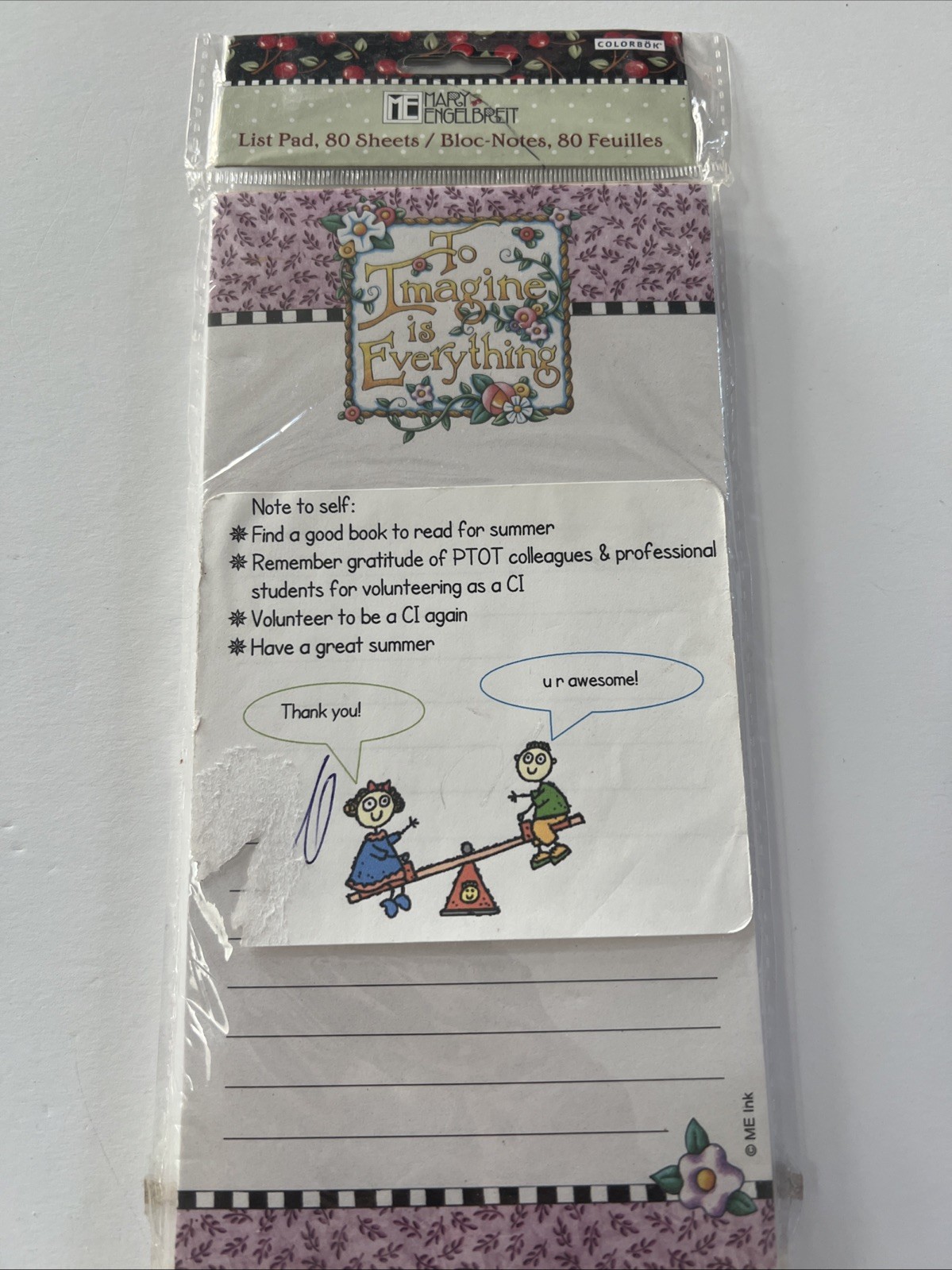 Mary Engelbreit To Imagine Is Everything List Pad