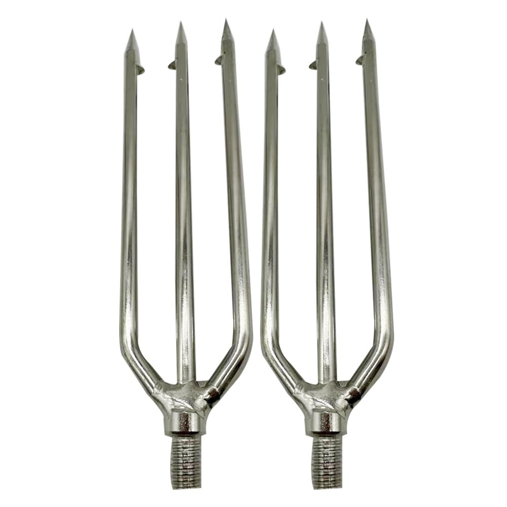 2PCS 3-5 Prong Stainless Steel Fishing Harpoon 2pcs-6mm thick 3-Prong