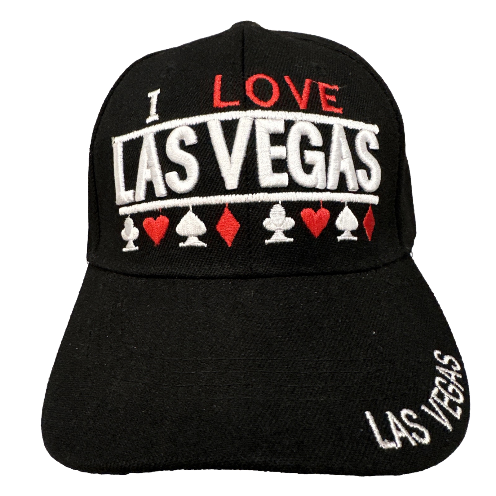 I  Love Vegas Black Hook and Loop Strap Hat