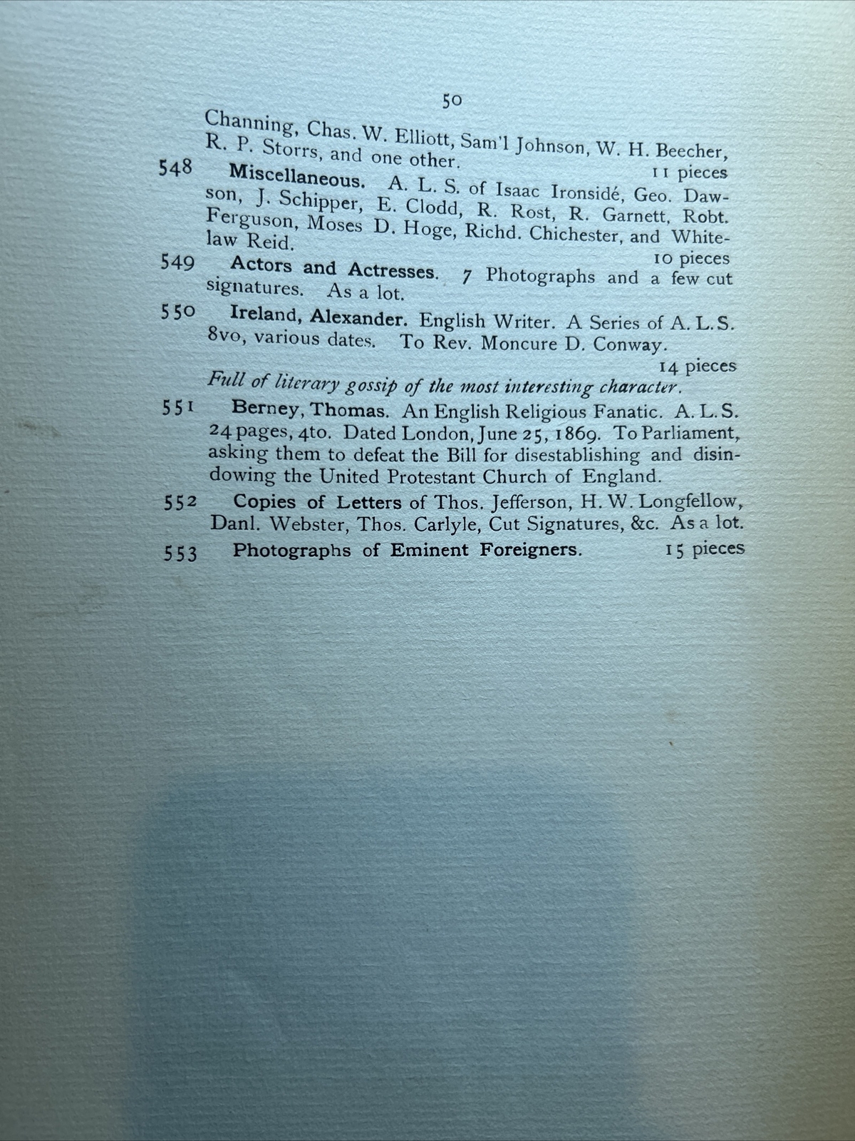 Henkels Catalog: Eustace Conway Collection- May 24, 1916
