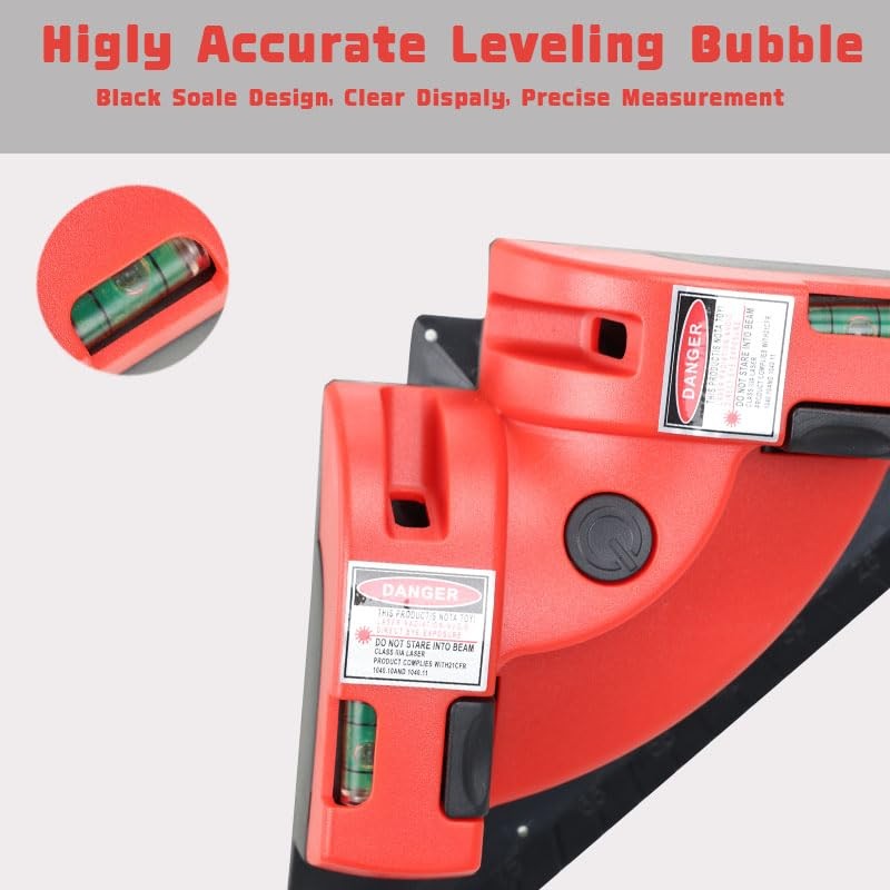 Square Laser Right Angle 90 Degree Level - 30ft Green Beam Line Projection Red