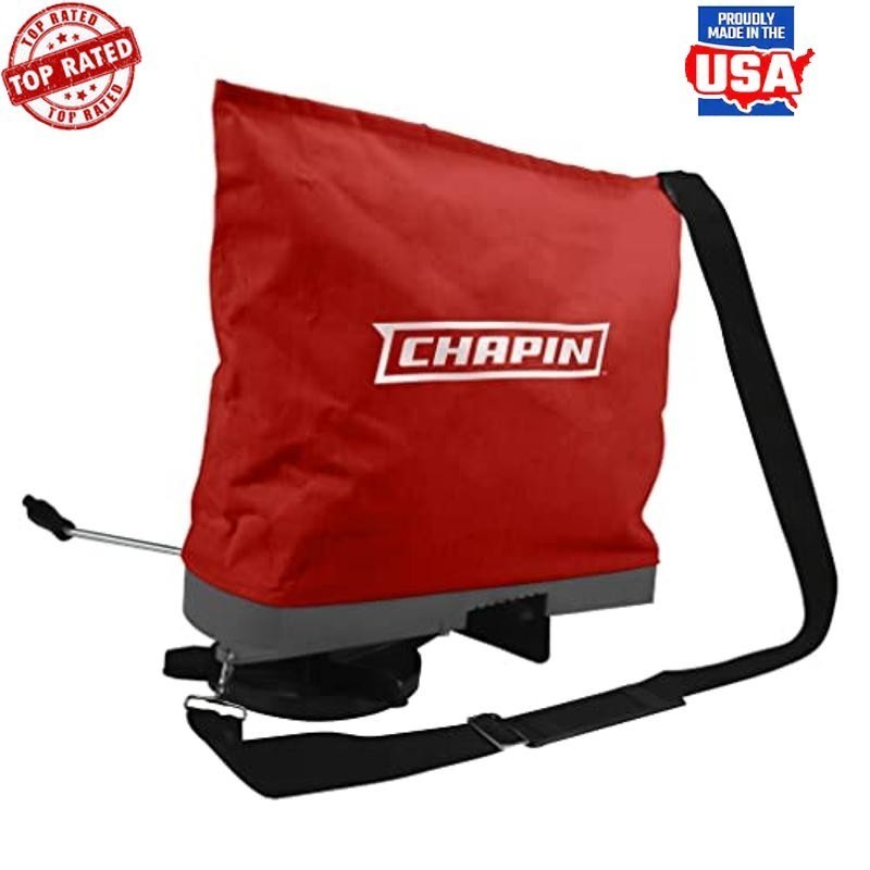 25lb Handheld Seed Spreader Waterproof Bag Enclosed Gears Stirrup Baffle New