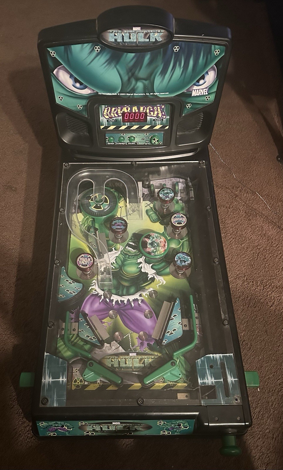 Marvel The Incredible Hulk Pinball Machine Original Collectible 2003 Arcade Game